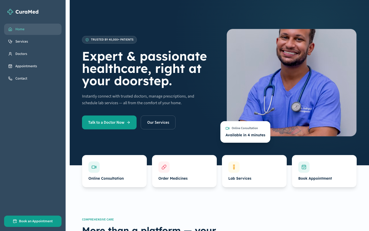 Medical website template preview