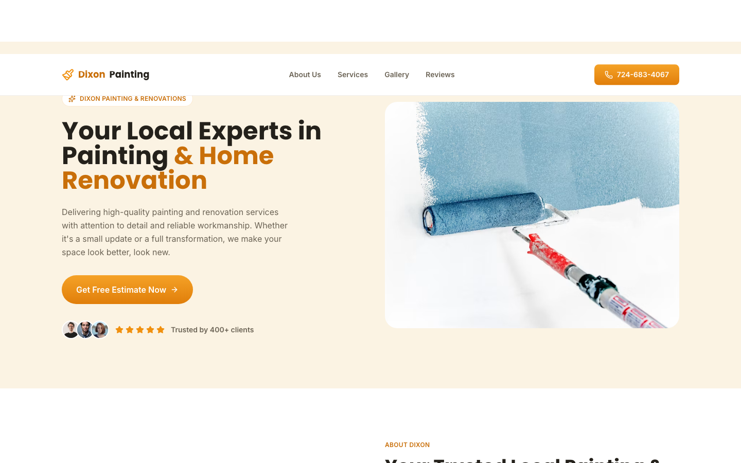 Painter website template preview
