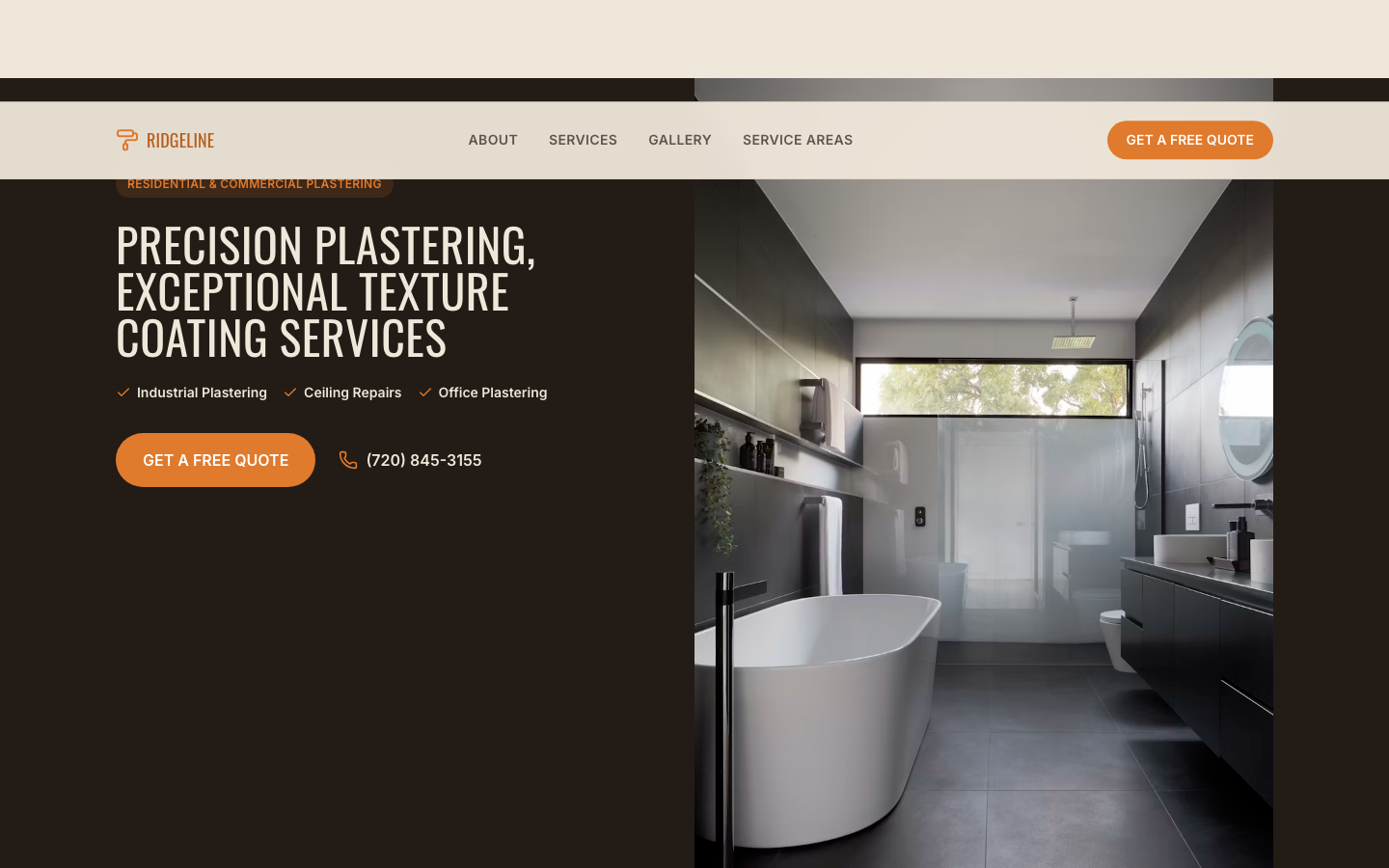 Plastering website template preview