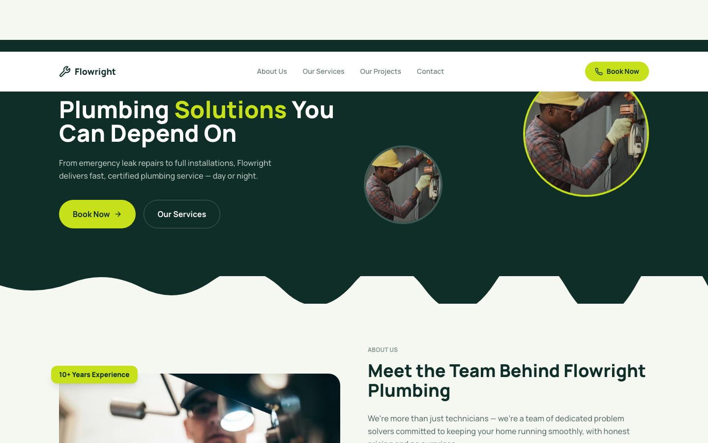 Plumbing website template preview
