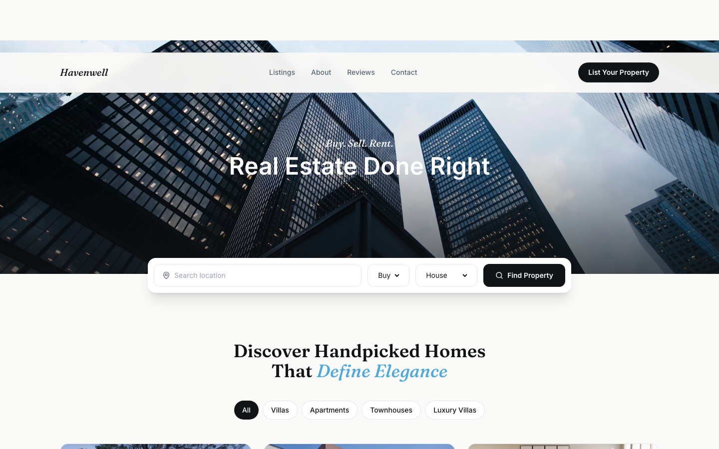 Property website template preview