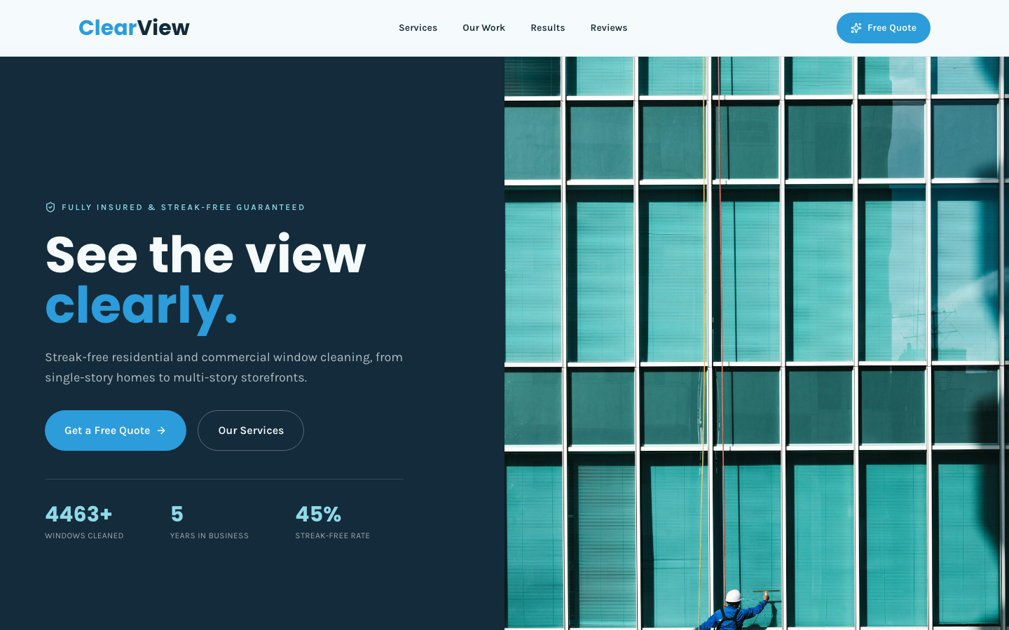 Window Cleaning website template preview